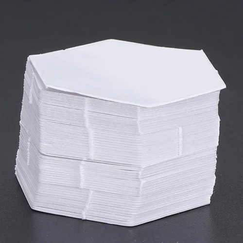 Miniatura 6 de 100 unidades de papel de pedazo, formas de pedazos de papel hexagonales, plantillas de acolchado, formas hexagonales de papel (0.630 in)