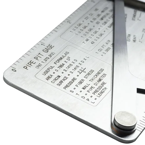 Miniatura 3 de HFS (R) Prueba de calibrador de soldadura de pozo de tubería Inspección de soldador cubital 0 a 1/2" en incrementos de 1/64" y 0.020