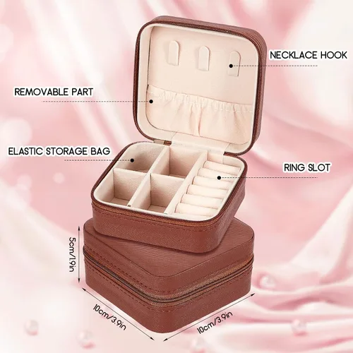 Miniatura 2 de Joyero de viaje de 12 piezas, cajas de regalo de dama de honor, organizador de viaje, pequeño joyero, mini organizador de almacenamiento, caja