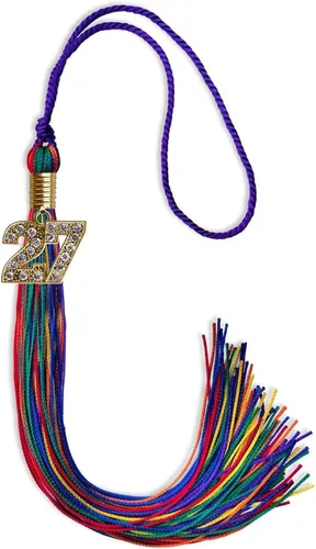 Miniatura 13 de Endea Graduation Borla de doble color con dije dorado (negro/oro brillante, 2022)