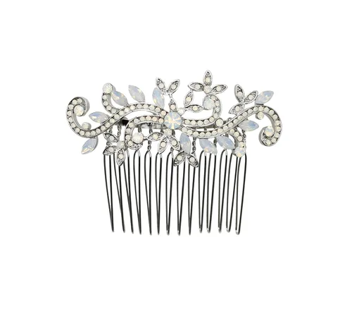 Miniatura 11 de Faship Precioso peine de pelo floral con diamantes de imitación AB
