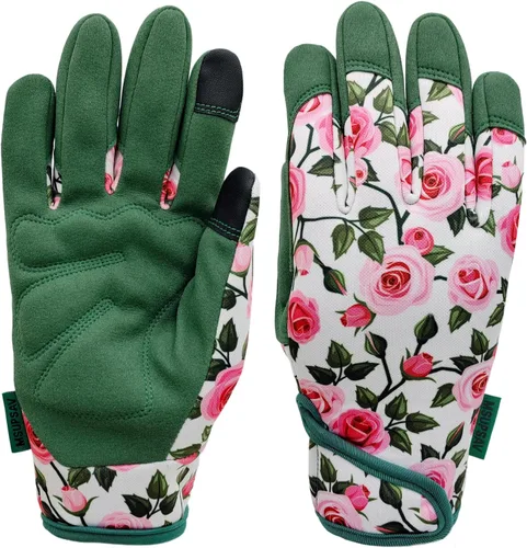 Miniatura 25 de Guantes de jardinería a prueba de espinas y resistentes a pinchazos con agarre, guante de jardín para mujer, regalos de cuero para trabajo en el 1
