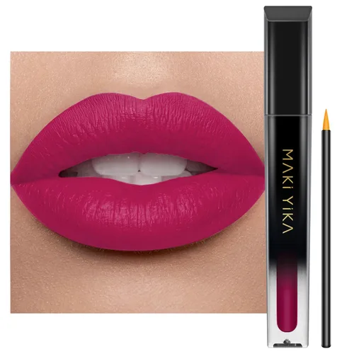 Miniatura 21 de MAKI YIKA Lápiz labial rojo burdeos para mujer, pintalabios de larga duración, sin manchas, mate, líquido, a prueba de transferencia, sin crueldad