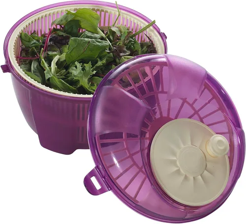Miniatura 3 de Mabel Home Molinillo de ensalada, lanzador de ensalada y batidora, 5,5 cuartos de galón, cortador de verduras -EXTRA Sal & Pepper Shaker inc. Púrpura