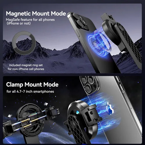 Miniatura 2 de Trípode magnético para teléfono de 54 pulgadas, trípode para selfie stick para iPhone Android MagSafe y cámara con control remoto recargable