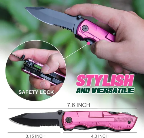 Miniatura 3 de Relleno de calcetines para mujeres - Regalos para mujeres esposa mamá hermana, Cuchillo multiherramienta Pin'k - Regalos para mujeres para Navidad