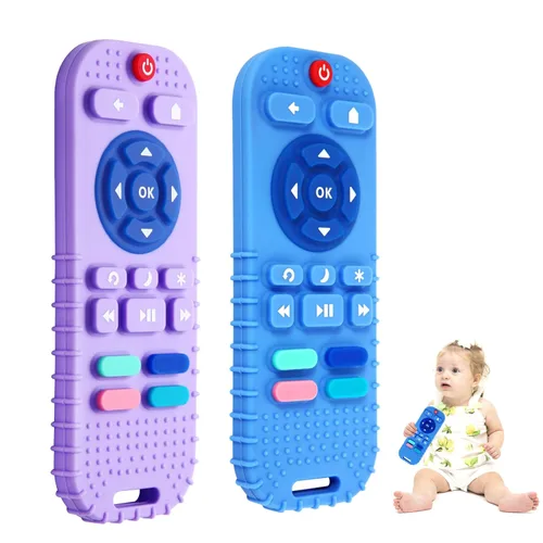 Miniatura 20 de Juguetes de dentición de silicona Hooku para bebés de 0 a 6 meses, mordedores para bebés de 6 a 12 meses, mordedor remoto para bebé, juguetes