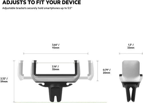Miniatura 4 de Belkin Soporte de ventilación de coche, negro y plateado, soporte para teléfono para iPhone, Samsungs, LG y la mayoría de teléfonos inteligentes