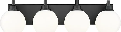 Miniatura 24 de Accesorios de iluminación de baño, luz de tocador mate negra de 2 luces, apliques de pared modernos con pantalla de globo de vidrio transparente