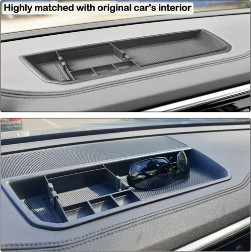 Miniatura 6 de HGWEI Organizador de Tablero Compatible con VW Atlas y Cross Sport 2018 2019 2020 2021 2022 2023 Accesorios, Bandeja de Consola Soporte de Montaje