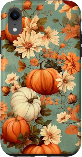 Miniatura 25 de Funda con temática de otoño para iPhone 12/12 Pro, diseño vintage de otoño con diseño de calabaza y calabaza