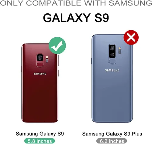 Miniatura 2 de Dexnor Funda para Samsung Galaxy S9, [Protector de pantalla y soporte integrados] Protección de grado militar resistente a prueba de golpes