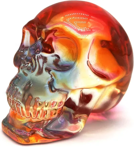 Miniatura 12 de Estatuas de cabeza de calavera de cristal, figuras de calavera K9, piedras preciosas de calavera de cristal, decoración de Halloween, regalos