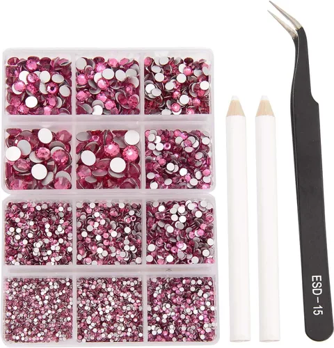 Miniatura 73 de NCB 288 diamantes de imitación de cristal redondos para arte de uñas, con parte trasera plana, para hacer accesorios de bricolaje, zapatos, ropa