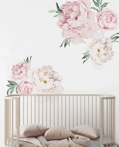 Miniatura 5 de Sticker de pared de flores peonias, de Simple Shapes Rosado(Vintage Pink)