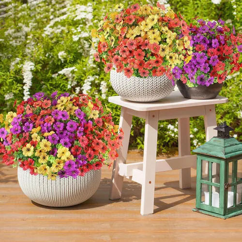Miniatura 22 de AmyHomie 16 paquetes de flores artificiales de eucalipto negro para exteriores, resistentes a los rayos UV, flores sintéticas que no se decoloran