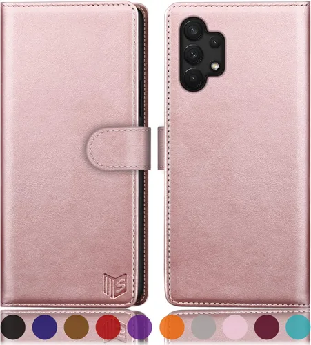 Miniatura 16 de SUANPOT Funda tipo cartera para Samsung Galaxy A13 5G con bloqueo RFID, tarjetero de crédito, funda protectora de piel sintética con tapa para Negro
