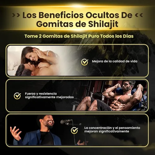 Miniatura 6 de Gomitas Shilajit, Shilajit para hombres y mujeres Fórmula 10 en 1 de alta potencia de 4000 mg con shilajit puro del Himalaya, Ashwagandha y 75%