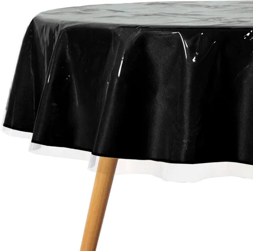 Miniatura 16 de sancua - Mantel rectangular de PVC 100 % impermeable, 54 x 54 pulgadas, vinilo a prueba de aceite, derrames, fácil de limpiar con un paño, para Beige