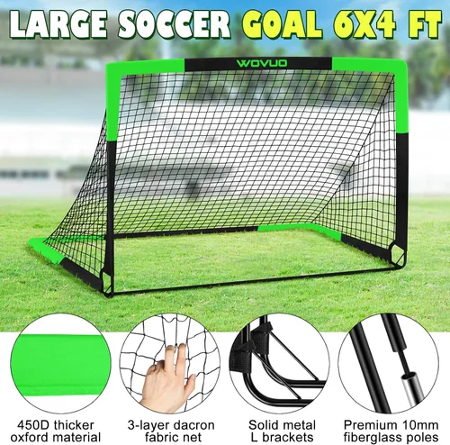 Miniatura 3 de Kids Soccer Goals for Backyard Set of 2, 6x4 ft Portable Toddler Soccer Goal Training Equipment with Soccer Target, Ball, Cones, Soccer Net for Kids