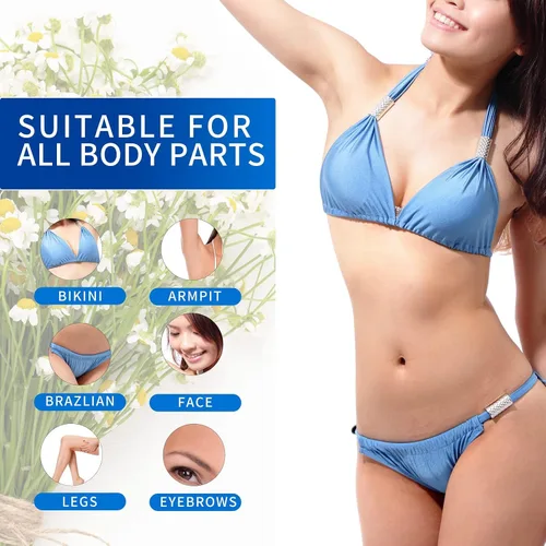 Miniatura 4 de Cuentas de cera de 2.5 lb/1100 g, kit de cera dura con 2 aceites de tratamiento de cera, cuentas de cera dura para piernas, axilas, cara y bikini