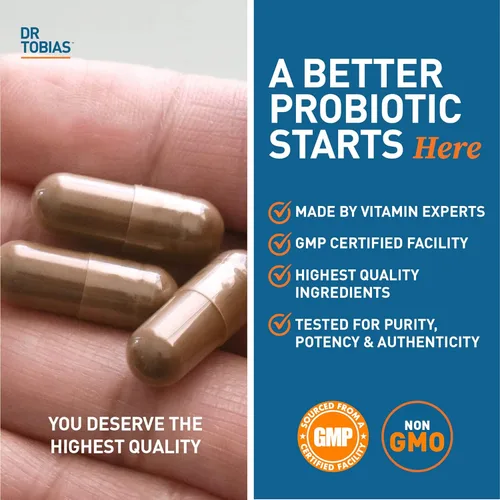 Miniatura 9 de Dr. Tobias Multivitamínico y probióticos para adultos 30 mil millones que apoyan la digestión y la salud general