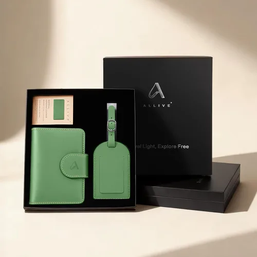 Miniatura 2 de ALLIVE Soporte para pasaporte para viajes, soporte para pasaporte Rfid para mujeres y hombres, funda de pasaporte de cuero genuino para viaje