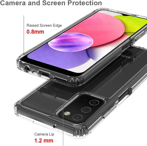 Miniatura 4 de Funda para Galaxy A03S Samsung A03S Funda Premium Clear Panel trasero + TPU Bumper Cover para Samsung Galaxy A03S versión de EE. UU. (YKL negro)