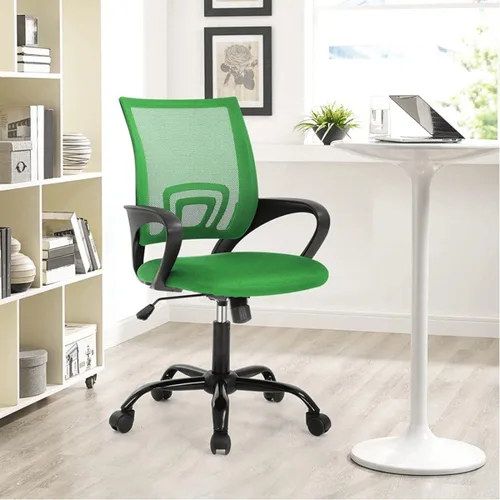 Silla de oficina en casa, silla de escritorio de malla, silla ergonómica para computadora con soporte lumbar y reposabrazos, sillas de oficina Verde