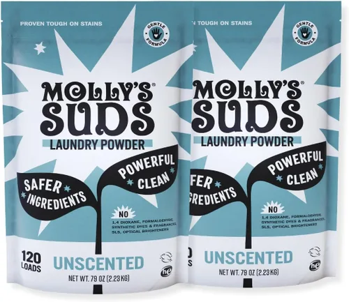 Miniatura 15 de Detergente Molly's Suds para ropa original en polvo Detergente en polvo para ropa limpia para pieles sensibles Ingredientes simples y efectivos