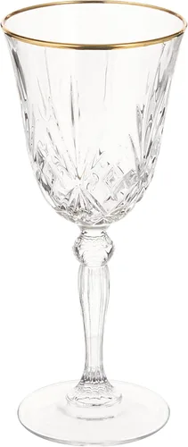 Miniatura 7 de Lorren Home Trends Siena Collection Copa de cristal para agua, bebida o té helado con diseño de banda dorada, juego de 4, 12 onzas High Ball