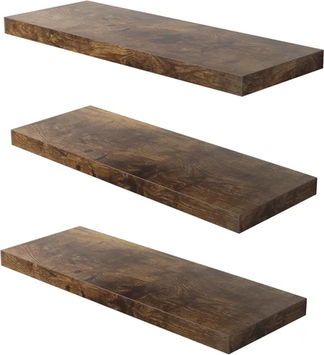 Miniatura 9 de Estante Flotante, Juego de 3 Estantes de Pared, 36 pulgadas de ancho x 12.75 pulgadas de profundidad x 2 pulgadas de alto, Estante Flotante de Pared