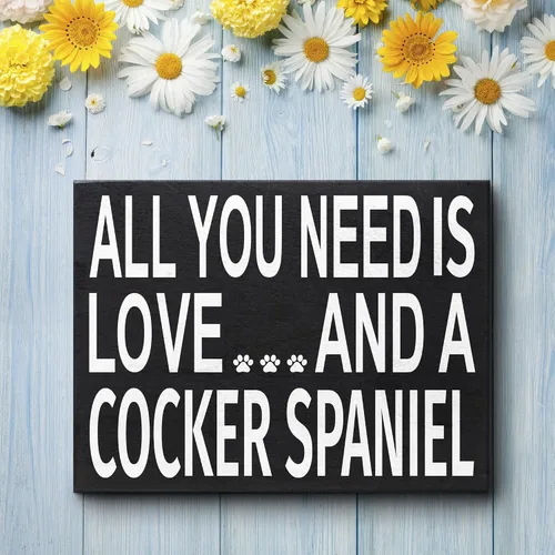 Miniatura 6 de Letrero de madera All You Need Is Love and a Cocker Spaniel, regalo de decoración del hogar para amantes del cocker spaniel, fabricado en Estados