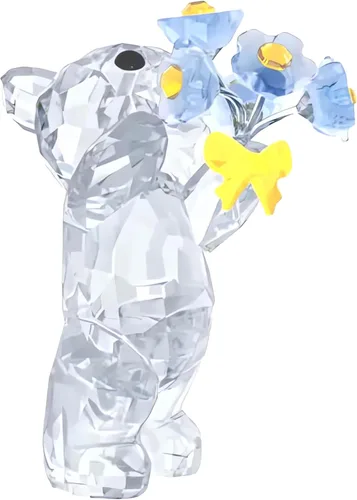 Miniatura 2 de SWAROVSKI Kris Bears Forget Me Not, cristal transparente de Swarovski con detalles azules y amarillos, parte de la colección Swarovski Kris Bears