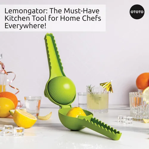 Miniatura 6 de OTOTO Lemongator Exprimidor de Limón Manual - Exprimidor de Limón Fácil de Sostener Manual para Limón, Lima, Naranjas - Libre de BPA, Apto
