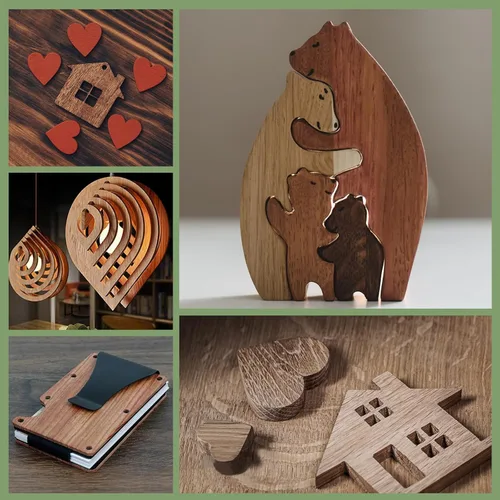 Miniatura 6 de Paquete de 8 hojas de madera contrachapada de nogal de 12 x 12 x 1/8 pulgadas, madera contrachapada de 0.118 in para corte y grabado láser, madera