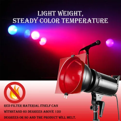 Miniatura 4 de 10 Piezas Filtros de Gel de Navidad - Filtro de Gel de Iluminación de Corrección de Color Rojo Transparente 8.5 x 11 Pulgadas Filtro de Luz de Gel
