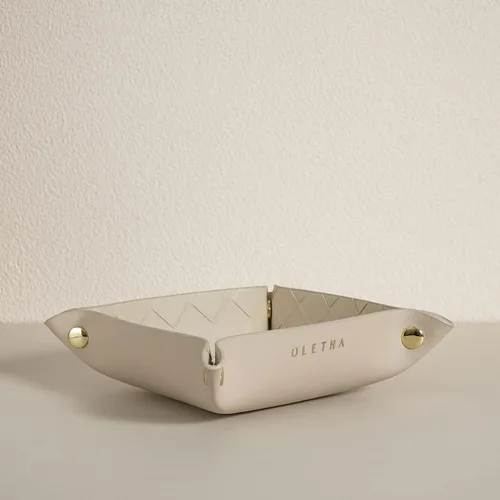 Miniatura 11 de OLETHA Bandeja de valet pequeña plegable - Organizador estético para escritorio para el hogar, la oficina y viajes - Recipiente portátil para Negro