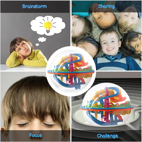 Miniatura 5 de 3 Otters Bola de laberinto 3D, rompecabezas para niños, juguete educativo para regalos, premio en el aula