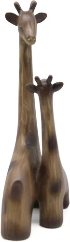 Miniatura 8 de Lukitas Estatua y escultura de jirafas, figura de jirafa para mamá y bebé, adornos decorativos creativos de escritorio, resina de 11 pulgadas