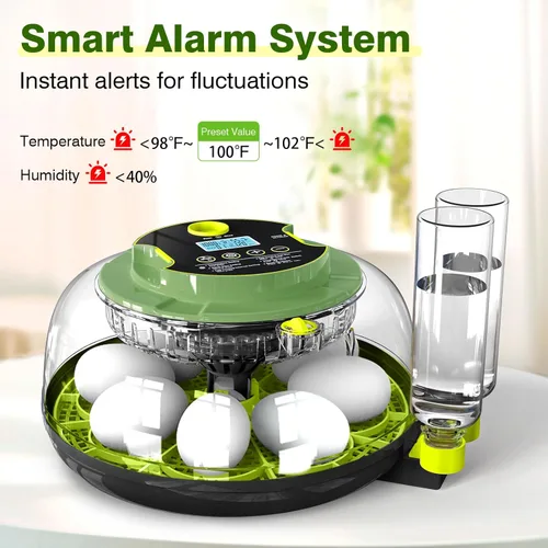 Miniatura 5 de 18 incubadoras de huevos para incubar huevos, incubadora de huevos con control de temperatura, pantalla de humedad, girador automático de huevos