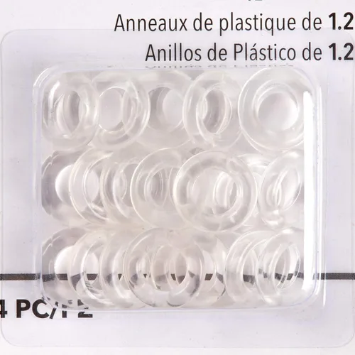 Miniatura 2 de Dritz Página de inicio Anillos de plástico de 1/2" 24/Pkg-Clear Transparente