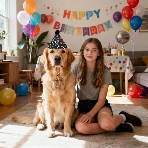 Miniatura 5 de 6 sombreros de fieltro para fiesta de cumpleaños de perro, para perros grandes, XL, XXL, estampado de huesos de pata de perro con pompones