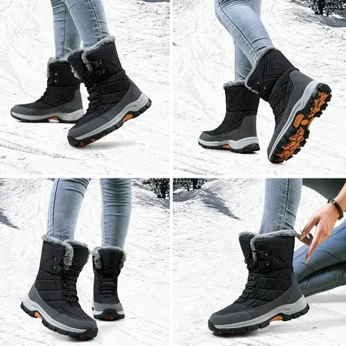 Miniatura 7 de Botas de nieve para mujer, botas de invierno para mujer, botas de nieve con forro de piel para mujer, botas de invierno antideslizantes para mujer