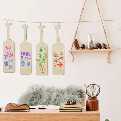 Miniatura 6 de 4 paletas de madera sin terminar de 17 pulgadas, paleta de fraternidad griega, paleta de madera de pino maciza, paleta de madera de fraternidad