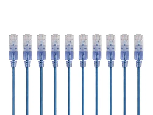 Miniatura 69 de Monoprice Cat6A - Cable de conexión Ethernet de 6 pulgadas, negro, UTP, 30 AWG, 10G, cable de cobre puro desnudo, sin enganche, RJ45, serie SlimRun