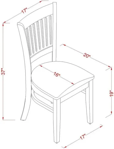 Miniatura 14 de East West Furniture AMVA3-BCH-C - Juego de mesa de comedor moderno de 3 piezas que contiene una mesa de cocina redonda con pedestal y 2 sillas