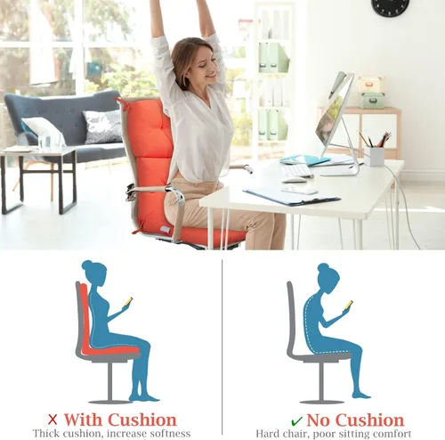Miniatura 4 de Graffy Cojines para sillas de exterior de 45 x 22 x 4.5 pulgadas, cojín de asiento de respaldo alto con lazos, almohadillas de repuesto impermeables