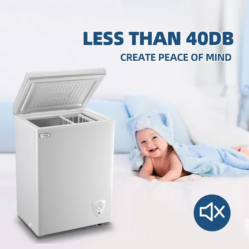 Miniatura 6 de Congelador de Cofre 3.5 Pies Cúbicos Congelador Profundo Pequeño Puerta Superior Mini Congelador con Canasta Removible, Bajo Ruido, 7 Temperaturas