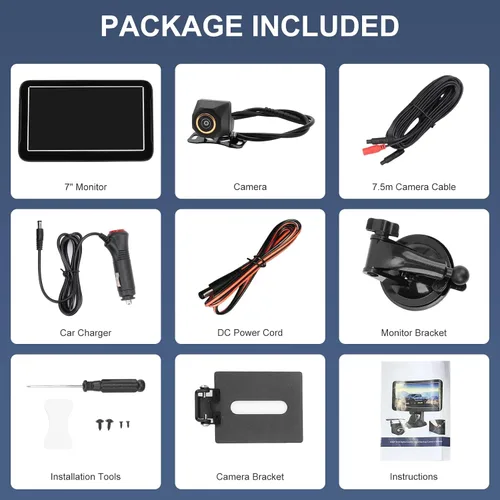 Miniatura 6 de High Definition 1080P Backup Camera System with 7-Inch Monitor for Trucks, Rearview Camera Kit